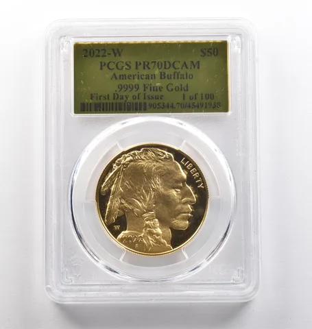 2022-W $50 American Gold Buffalo FDOI 1 Oz Gold PR70 DCAM PCGS *4024