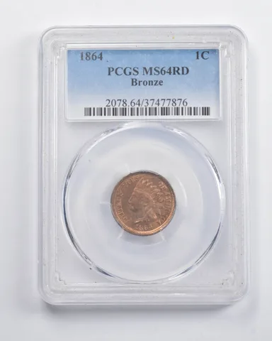 MS64RD 1864 Indian Head Cent Bronze PCGS a2861