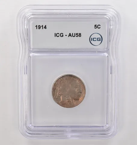 1914 Indian Head Buffalo Nickel AU58 ICG Beautiful Tone *4166