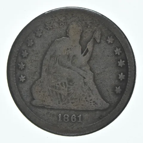 1861-S Seated Liberty Quarter *6114