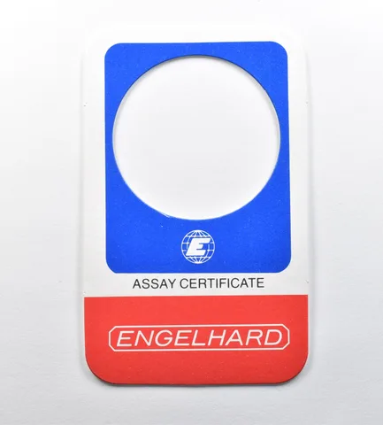 Engelhard Assay Certificate For 1 Oz Gold - NO Coin *0815