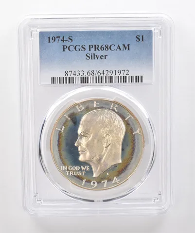 1974-S Eisenhower $1 Silver PR68 CAM PCGS Beautiful Tone *1942