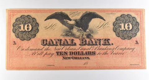 1800s $10 New Orleans LA Canal Bank Obsolete Note *3831