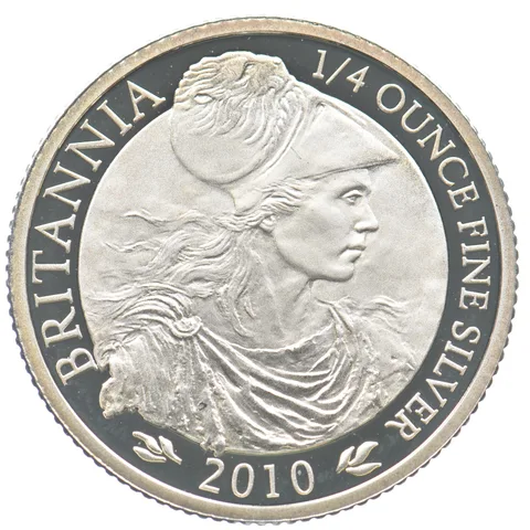 2010 Great Britain 50 Pence Silver Britannia 1/4 Oz PROOF *6384