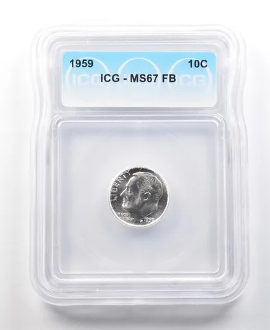 1959 Roosevelt Dime MS67 FB ICG *0087