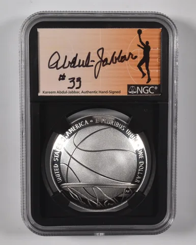 2020-P Basketball HOF Dollar PF70 UCam NGC Kareem Abdul Jabbar Signed #33