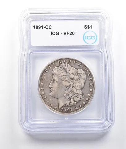 1891-CC Morgan Silver Dollar VF20 ICG *2712