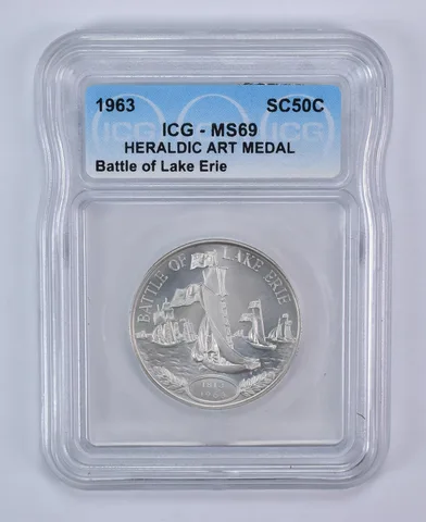 1963 So Called Half Dollar Battle Of Lake Erie MS69 ICG