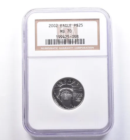 2002 $25 American Platinum Eagle 1/4 Oz Platinum MS70 NGC