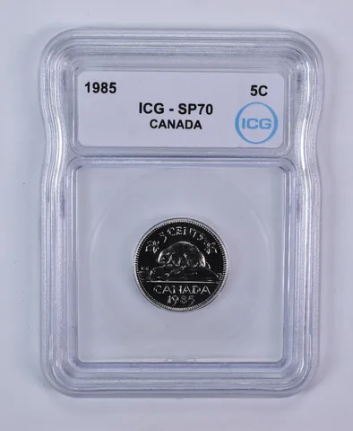 1985 Canada 5 Cents Beaver SP70 ICG