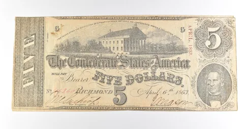 1863 $5 Richmond VA Confederate States Of America Obsolete Note *3885