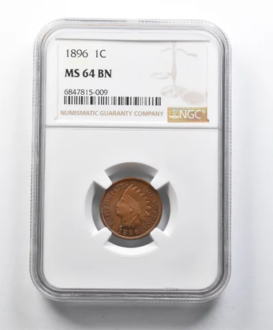 MS64 BN 1896 Indian Head Cent NGC a9996