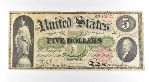 1862 $5 Legal Tender Large Note Red Seal *2630