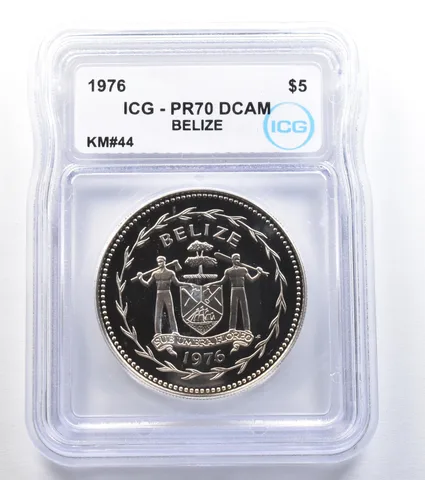 1976 Belize 5 Dollars KM#44 PR70 DCAM ICG *7959