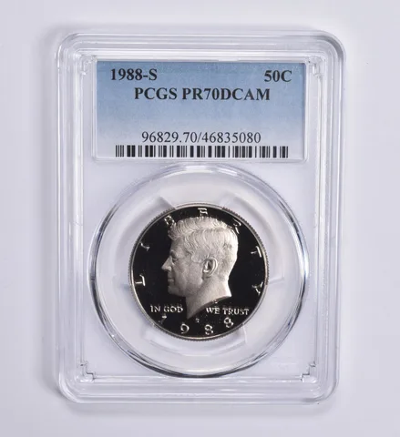 1988-S Kennedy Half Dollar 50c PR70 DCAM PCGS Blue Lbl