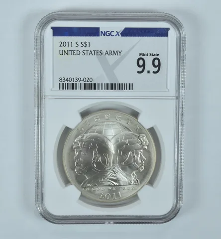 2011-S US Army Commemorative Silver Dollar Mint State 9.9 NGC X NGCX