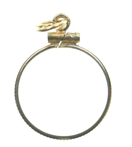 12k 0.7 Gram Gold Filled 15.5mm Coin Bezel Pendant Frame Edge *4981