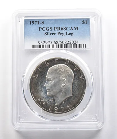 1971-S Eisenhower $1 Silver Peg Leg PR68 CAM PCGS *1584