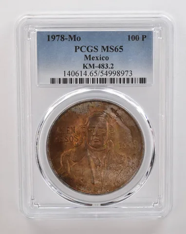 1978 Mo Mexico 100 Pesos Silver KM-483.2 MS65 PCGS Beautiful Tone *4341