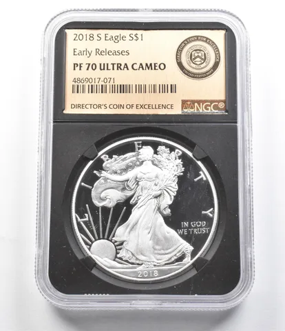 PF70 UCAM 2018-S American Silver Eagle ER Directors Coin of Excellence NGC a5813