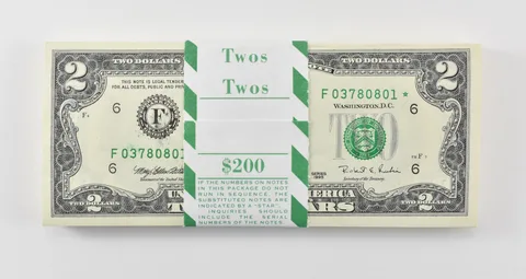 Lot (100) 1995 $2 Atlanta GA FRN Star Note Green Seal Crisp Pack a0377
