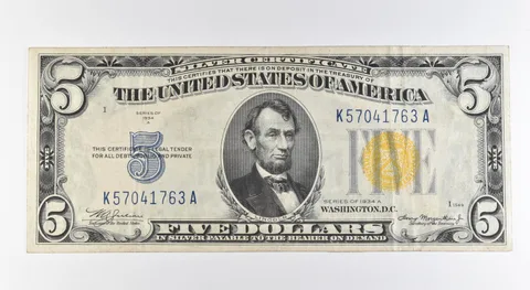 1934 A $5 Silver Certificate Yellow Seal Fr#2307 *0426
