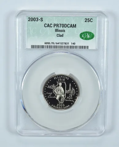 2003-S Washington State Quarter Illinois CLAD PR70 DCAM CAC CACg
