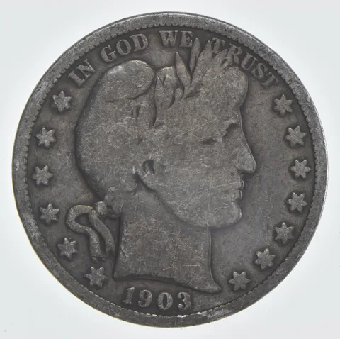 1903-S Barber Half Dollar 90% Silver VG Condition