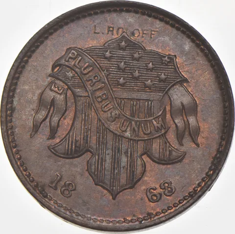1868 Staudingers Broadway Civil War Token NY 60BS *7502