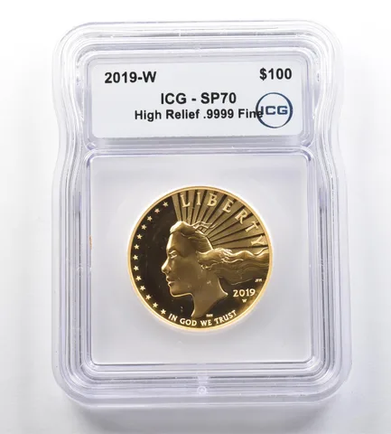 2019-W $100 American Gold Liberty High Relief 1 Oz Gold SP70 ICG