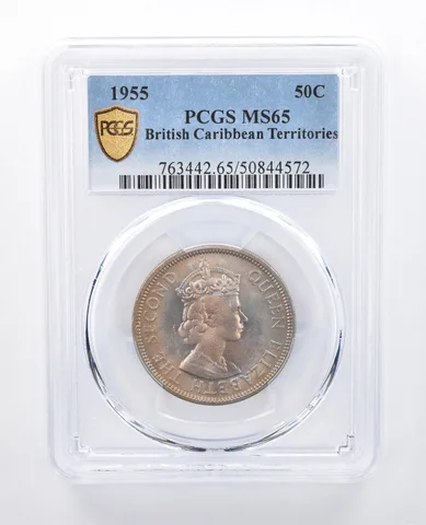 1955 British Caribbean Territories 50 Cents MS65 PCGS Beautiful Tone *8090