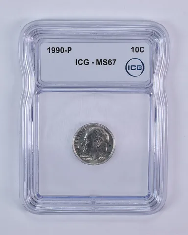 1990-P Roosevelt Dime MS67 ICG