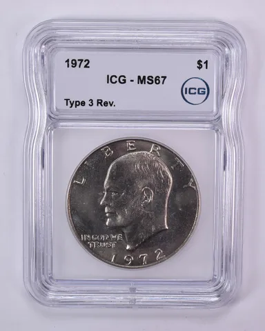 1972 Eisenhower $1 Type 3 Reverse MS67 ICG