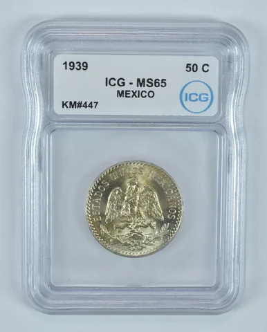 1939 Mexico 50 Centavos KM#447 MS65 ICG *9147