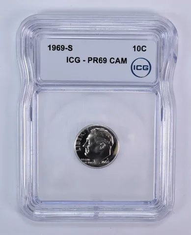 1969-S Roosevelt Dime PR69 CAM ICG