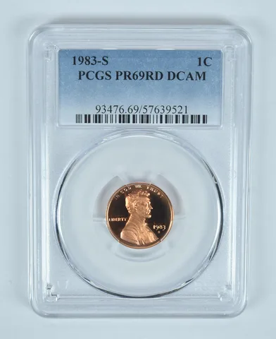 1983-S Lincoln Memorial Cent PR69 RD DCAM PCGS Blue Label