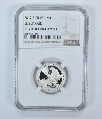 2012-S Washington Quarter ATB El Yunque Silver PF70 UCAM NGC Brown Label