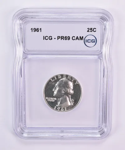 1961 Washington Quarter PR69 CAM ICG