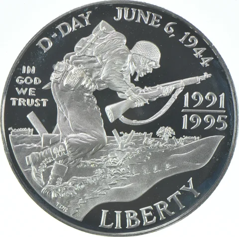 1993-W Proof WWII 1991-95 Commemorative Silver Dollar $1