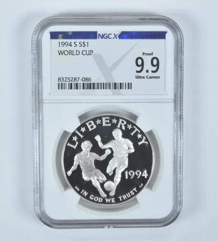 1994-S World Cup Commemorative Silver Dollar Proof 9.9 UCAM NGC X NGCX