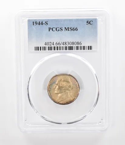 1944-S Jefferson Nickel MS66 PCGS Beautiful Tone *2388