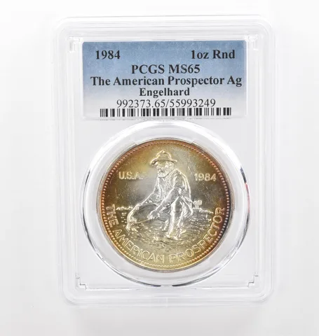 1984 Engelhard Prospector 1 Oz Silver MS65 PCGS Beautiful Tone *2165