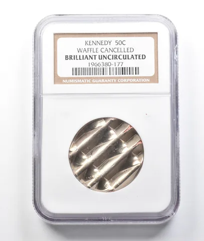 Kennedy Half Dollar Waffle Cancelled BU NGC a7756