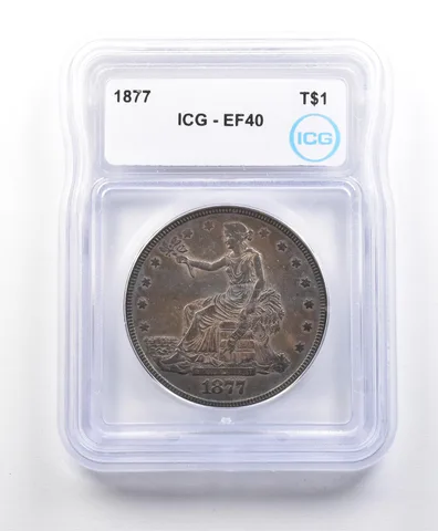 1877 Seated Liberty Trade Dollar EF40 ICG *3265