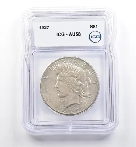 1927 Peace Silver Dollar AU58 ICG *9980
