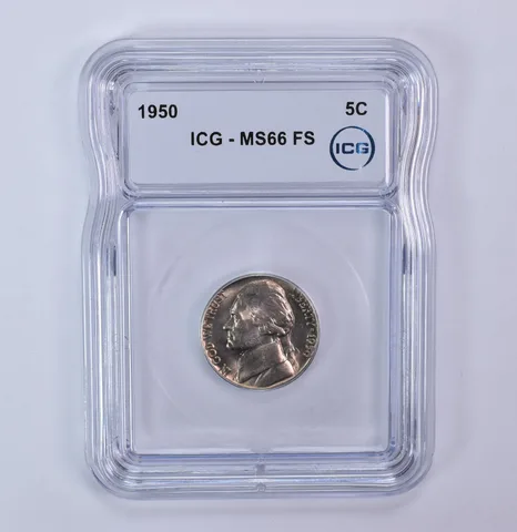 1950 Jefferson Nickel MS66 FS ICG