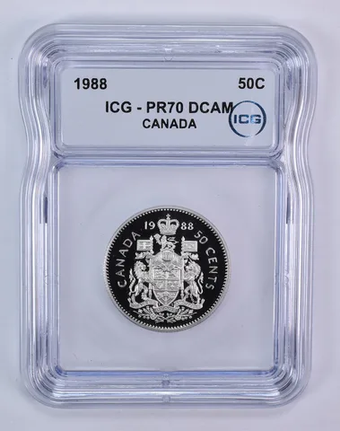1988 Canada 50 Cents PR70 DCAM ICG