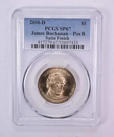 2010-D Presidential $1 James Buchanan Satin Finish SP67 PCGS