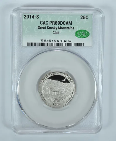 2014-S Washington Quarter Great Smoky Mountains CLAD ATB PR69 DCAM CAC CACg