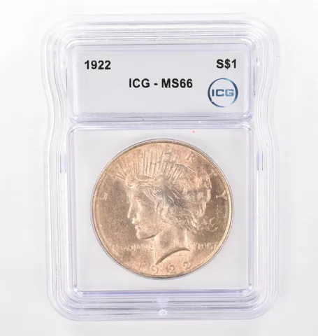 1922 Peace Silver Dollar MS66 ICG Beautiful Tone *4301